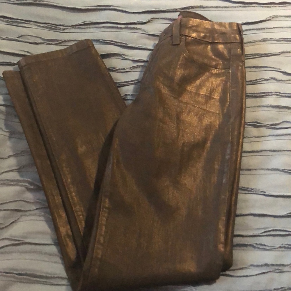 NYDJ black shiny jeans